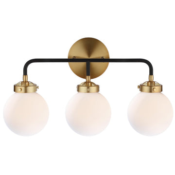 Caleb Brass Vanity Wall Sconce Frosted - JONATHAN Y